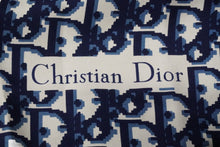 Load image into Gallery viewer, ChristianDior クリスチャンディオール スカーフ トロッター柄 ブランドロゴ C-TK286 シルク ネイビー ブルー 美品 中古 52891