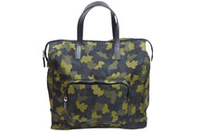 Load image into Gallery viewer, 新品未使用品 PRADA プラダ 2WAYトートバッグ VA1074 迷彩柄 ナイロン レザー ブラック カーキー グリーン シルバー金具 中古 52897