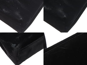 CHANEL シャネル ハンドバッグ ミニバック 5番台 ココマーク ベロア レザー ブラック ゴールド金具 美品 中古 52902