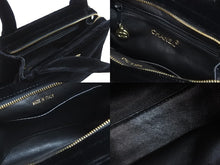 Load image into Gallery viewer, CHANEL シャネル ハンドバッグ ミニバック 5番台 ココマーク ベロア レザー ブラック ゴールド金具 美品 中古 52902