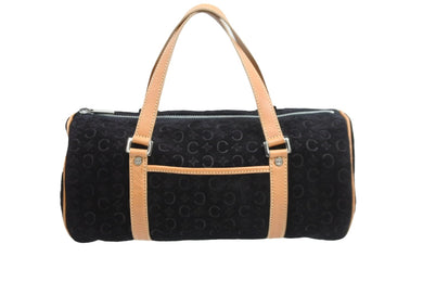 CELINE セリーヌ ハンドバッグ ボストンバック MC01/1 シルバー金具 スエード レザー ブラック 美品 中古 52912