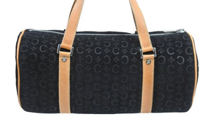 CELINE セリーヌ ハンドバッグ ボストンバック MC01/1 シルバー金具 スエード レザー ブラック 美品 中古 52912