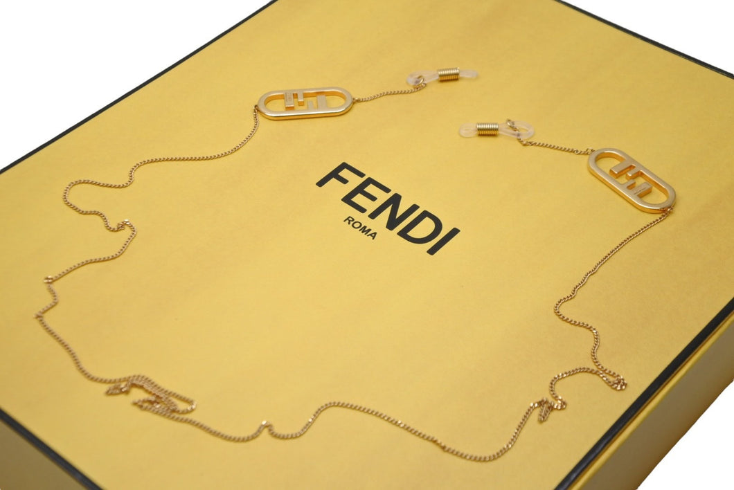 美品★ FENDI フェンディ ゴールドカラー ロゴ ネックレス