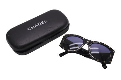 CHANEL シャネル サングラス アイウェア メガネ ココマーク 星 ブラック プラスチック 03525 94305 ゴールド金具 美品 中古 52966