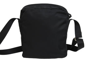 PRADA プラダ ショルダーバッグ 斜めがけバッグ トライアングルロゴ ナイロン ブラック シルバー金具 美品 中古 52981