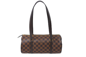 新品同様 LOUIS VUITTON ルイ・ヴィトン ハンドバッグ パピオン ダミエキャンバス 新型 N41210 ブラウン ゴールド金具 中古 52982