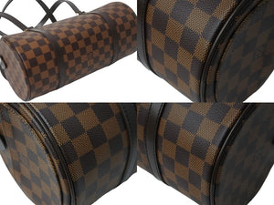 新品同様 LOUIS VUITTON ルイ・ヴィトン ハンドバッグ パピオン ダミエキャンバス 新型 N41210 ブラウン ゴールド金具 中古 52982