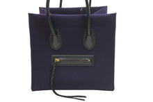 Load image into Gallery viewer, CELINE セリーヌ ハンドバッグ ラゲージ ファントム トートバッグ ネイビー ウール ゴールド金具 美品 中古 52994