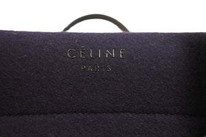 CELINE セリーヌ ハンドバッグ ラゲージ ファントム トートバッグ ネイビー ウール ゴールド金具 美品 中古 52994