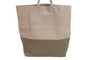 CELINE セリーヌ トートバッグ ハンドバッグ カバー S-CU0182 レザー バイカラー ベージュ 良品 中古 52995