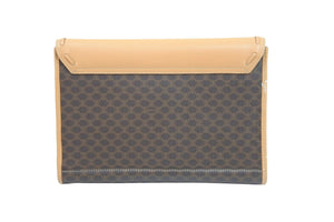CELINE セリーヌ クラッチバッグ パーティバッグ マカダム柄 ブラウン PVC レザー ゴールド金具 良品 中古 53000
