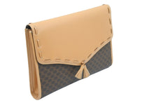 Load image into Gallery viewer, CELINE セリーヌ クラッチバッグ パーティバッグ マカダム柄 ブラウン PVC レザー ゴールド金具 良品 中古 53000