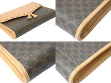Load image into Gallery viewer, CELINE セリーヌ クラッチバッグ パーティバッグ マカダム柄 ブラウン PVC レザー ゴールド金具 良品 中古 53000