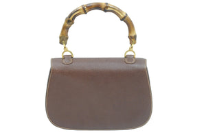 GUCCI グッチ ハンドバッグ 2WAY ショルダーバッグ ブラウン バンブー レザー ゴールド金具 美品 中古 53021 