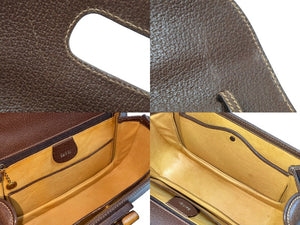 GUCCI グッチ ハンドバッグ 2WAY ショルダーバッグ ブラウン バンブー レザー ゴールド金具 美品 中古 53021 