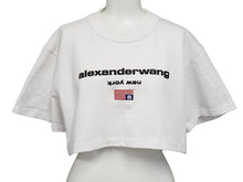 Load image into Gallery viewer, Alexander Wang アレキサンダーワン 半袖Ｔシャツ トップス ショート丈 NEW YORK ホワイト コットン サイズS 美品 中古 53042