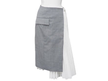 Load image into Gallery viewer, Sacai サカイ スカート ドッキング グレー ホワイト サイズ0 21-05661 ポリエステル シルバー金具 美品 中古 53050