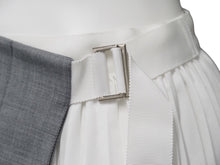 Load image into Gallery viewer, Sacai サカイ スカート ドッキング グレー ホワイト サイズ0 21-05661 ポリエステル シルバー金具 美品 中古 53050