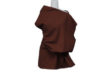 Load image into Gallery viewer, Jil Sander ジルサンダー ブラウン ワンピース アシンメトリー ウール モヘア サイズ36 中古 53053