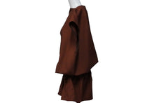Load image into Gallery viewer, Jil Sander ジルサンダー ブラウン ワンピース アシンメトリー ウール モヘア サイズ36 中古 53053