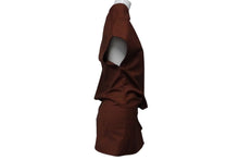 Load image into Gallery viewer, Jil Sander ジルサンダー ブラウン ワンピース アシンメトリー ウール モヘア サイズ36 中古 53053
