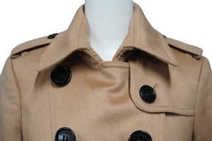 極美品 BURBERRY バーバリー カシミヤ トレンチコート ブラウン アウター ゴールド金具 ノバチェック 3994455 サイズ36 中古 53062