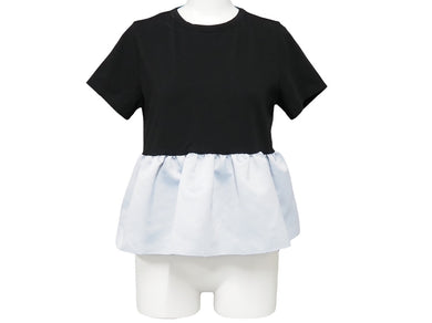 YOKO CHAN ヨーコチャン 半袖Ｔシャツ ブラウス YCT-219-013 サイズ40 ブラック ブルー 美品 中古 53066