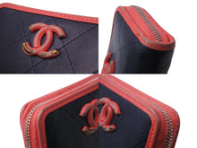 Load image into Gallery viewer, CHANEL シャネル 財布 コインケース ココマーク ピンク ネイビー 27番台 シルバー金具 良品 中古 53073