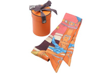 Load image into Gallery viewer, HERMES エルメス ストール ツイリー スカーフ ピンク オレンジ シルク フランス製 美品 中古 53075