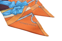 Load image into Gallery viewer, HERMES エルメス ストール ツイリー スカーフ ピンク オレンジ シルク フランス製 美品 中古 53075