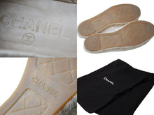 Load image into Gallery viewer, CHANEL シャネル ココマーク エスパドリーユ G29762 スリッポン ホワイト ブラック 36サイズ 23cm 中古 53077
