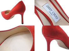 Load image into Gallery viewer, JIMMY CHOO ジミーチュウ パンプス シューズ 靴 スエード レッド サイズ35 1/2 イタリア製 良品 中古 53083