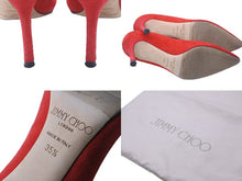 Load image into Gallery viewer, JIMMY CHOO ジミーチュウ パンプス シューズ 靴 スエード レッド サイズ35 1/2 イタリア製 良品 中古 53083