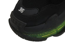 Load image into Gallery viewer, BALENCIAGA バレンシアガ スニーカー triple s トリプルS レディース ブラック グリーン サイズ36 美品 中古 53086