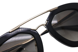 PRADA プラダ サングラス メガネ 小物 アイウェア ブラック ゴールド サイズ49□26 SPR09Q 美品 中古 53087