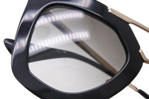 PRADA プラダ サングラス メガネ 小物 アイウェア ブラック ゴールド サイズ49□26 SPR09Q 美品 中古 53087