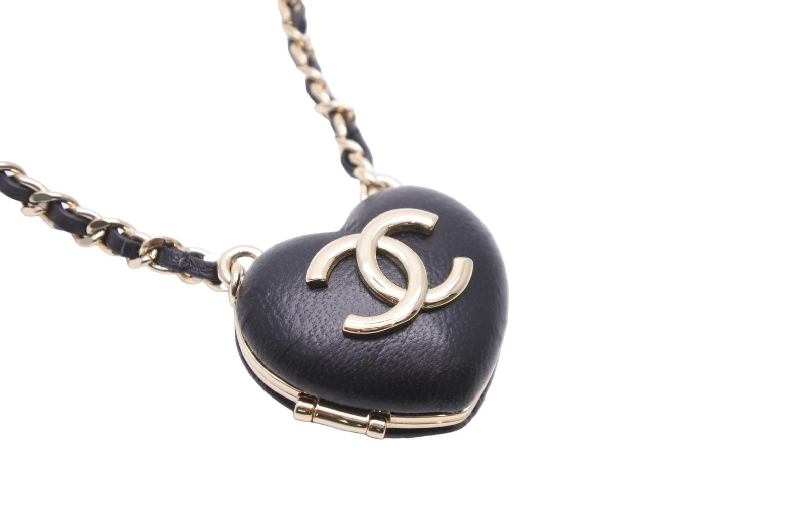 極美品 CHANEL シャネル ココマーク ハート チェーン ネックレス 