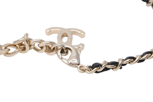 極美品 CHANEL シャネル ココマーク ハート チェーン ネックレス ロケット ペンダント B22K 48g ブラック ロゴ 中古 53096