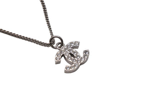CHANEL シャネル ネックレス ラインストーン ココマーク アクセサリー レディース シルバー系 美品 中古 53014