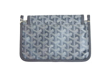 Load image into Gallery viewer, 新品未使用 GOYARD ゴヤール ショルダーバッグ プリュメ ポーチウォレット グレー PVC レザー シルバー金具 中古 53142