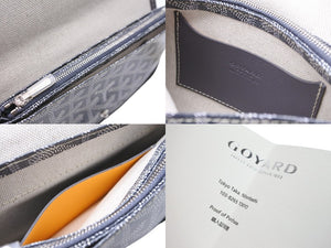 新品未使用 GOYARD ゴヤール ショルダーバッグ プリュメ ポーチウォレット グレー PVC レザー シルバー金具 中古 53142