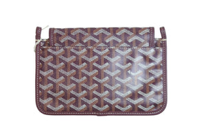 新品未使用 GOYARD ゴヤール ショルダーバッグ プリュメ ポーチウォレット ワインレッド PVC レザー シルバー金具 中古 53147 正規品