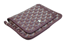 Load image into Gallery viewer, 新品未使用 GOYARD ゴヤール ショルダーバッグ プリュメ ポーチウォレット ワインレッド PVC レザー シルバー金具 中古 53147 正規品
