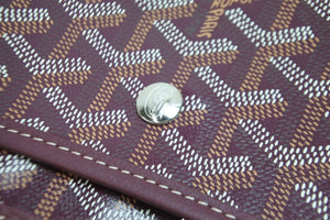 新品未使用 GOYARD ゴヤール ショルダーバッグ プリュメ ポーチウォレット ワインレッド PVC レザー シルバー金具 中古 53147 正規品