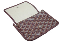 Load image into Gallery viewer, 新品未使用 GOYARD ゴヤール ショルダーバッグ プリュメ ポーチウォレット ワインレッド PVC レザー シルバー金具 中古 53147 正規品