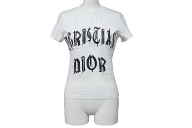 Christian Dior クリスチャンディオール 半袖Ｔシャツ 2E12155022 ホワイト ブラック コットン サイズ36 美品 中古 53157