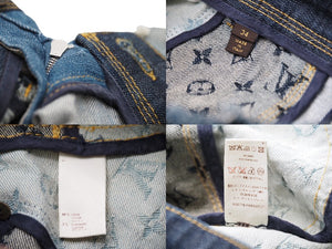 LOUIS VUITTON ルイヴィトン ショートパンツ デニムパッチワーク RW071B WKPA37CF7 ブルー サイズ34 美品 中古 53184