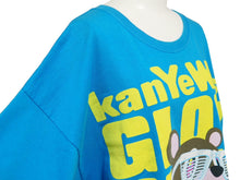 Load image into Gallery viewer, カニエウエスト 半袖Ｔシャツ グローインザダークツアーTシャツ 村上隆 熊 ブルー コットン XL 良品 中古 53186