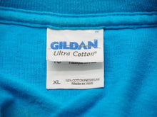 Load image into Gallery viewer, カニエウエスト 半袖Ｔシャツ グローインザダークツアーTシャツ 村上隆 熊 ブルー コットン XL 良品 中古 53186