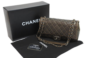 CHANEL シャネル チェーン ショルダーバッグ キャビアスキン 18番台 ブラック系 ココマーク シルバー金具 中古 53201